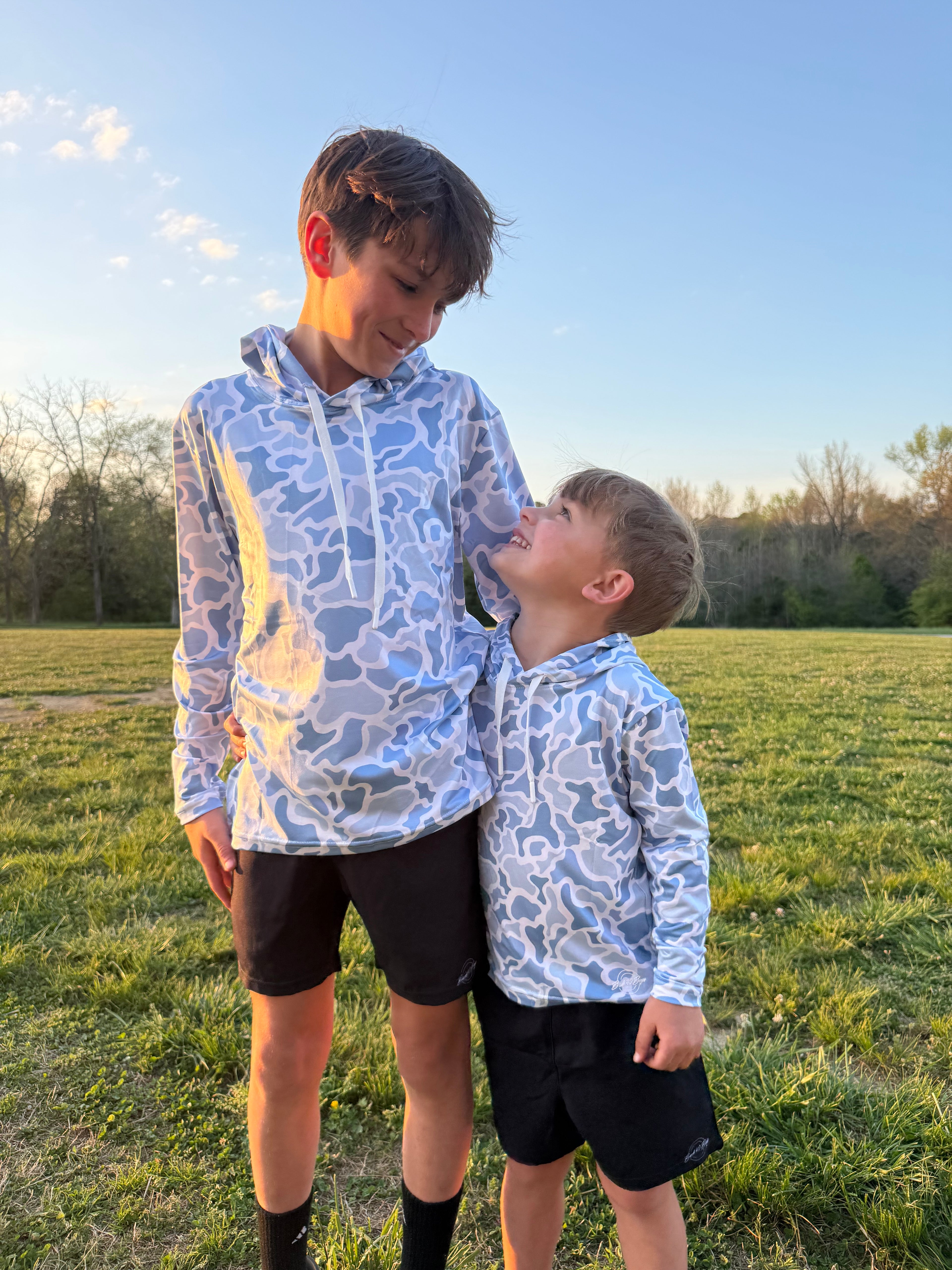 Blue Camo Fishing Hoodie